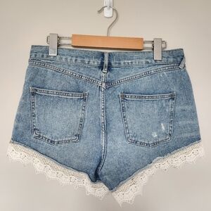 Free People Denim Lace Shorts Size 28